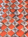 Headcloth - Print Batik - Burnt Orange Squares - ThandiWrap