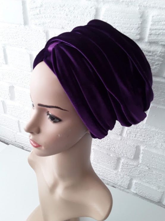 T'Wrap Headwrap -  Purple -  Luxury velvet - ThandiWrap