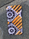 Headcloth - Print Batik - Brown On Orange Strips - ThandiWrap
