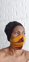 Curved Face Masks:  3 layers - Filter Pocket & Nose Wire - ThandiWrap